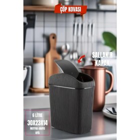 Resim Open Home Concept 6 Lt Çöp Kovası, Mutfak, Banyo, Tuvalet, Ofis Çöp Kutusu Siyah 