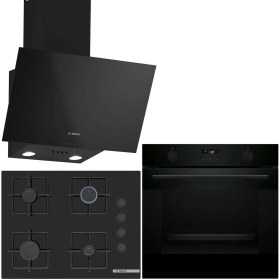 Resim Bosch Siyah 3 Lü Ankastre Set 400 ( HUA736EA0T - POP7C6P30O - DWK63PJ60T(61T) ) 67CM Ocak - Buhar Destekli - 