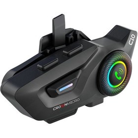 Resim Crown C10 Motosiklet Kask Bluetooth Kulaklık Seti - Mobil Uygulama Destekli - İntercom / İnterkom - 