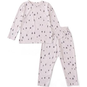 Resim Boumini Bebek Ve Çocuk Pijama Takımı Çam Ormanı Bej 