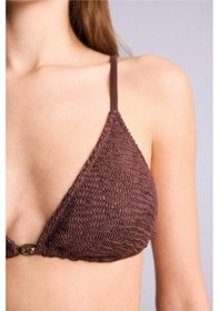 Resim Defacto Regular Fıt Kırışık Dokulu Kumaş Kahverengi Bikini Üstü E0205ax26smbn341 Kahve-bn341 
