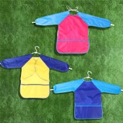 Resim 3 adet Canlı Polyester Sanat Önlükleri - 3 Cebi ile Mavi, Pembe, Sarı | Boyama, El Sanatları, Mutfak ve El Sanatları Projeleri için Dayanıklı ve Hafif | Canlı Önlük Tasarımı | Hafif Önlükler 