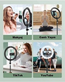 Resim Ecuy Bluetooth Kumandalı 10 Inç Ring Light Youtuber Selfie Tiktok 