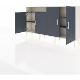 Resim Arges Konsol 4 Raflı 4 Kapaklı 176x30x99 Aytaşı-antrasit Antrasıt/antrasıt - Aytası 