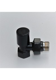 Resim E.D.P Radyatör Havlupan Vanası 1/2 Mat Siyah Köşe Prinç Volanlı 