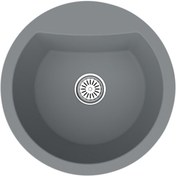 Resim Gradde Gri Tek Göz Oval50CM Çapında T.Üstü Granıt Eviye Gr50C x 