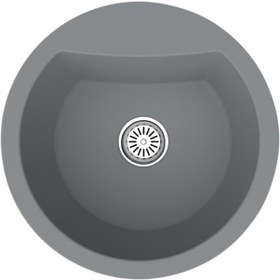 Resim Gradde Gri Tek Göz Oval50CM Çapında T.Üstü Granıt Eviye Gr50C x 