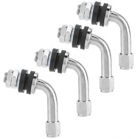 Resim Reedark 90 Derece Açı Alüminyum + Kauçuk Lastik Valfi 4 Adet - Soğuğa, Isıya Ve Ozon'a Dayanıklı, Sızıntı Testi Yapılmış, Kolay Kurulum 