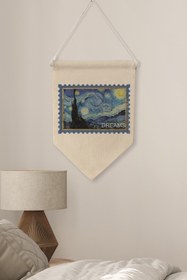 Resim Ofis Pinterest Duvar Dekoru, Van Gogh Sanat Serisi, Kanvas Flama Askılı Duvar Örtüsü NO:416 - Renkli - 6 / 70 x 100 