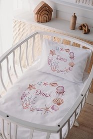 Resim (1183)%100 Pamuk Saten Anne Yanı Beşik Nevresim Takımı Beyaz 60 x 100 