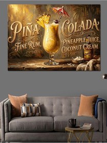 Resim Piña Colada Tropikal Kokteyl Görseli Dekoratif Kanvas - Mdf Ahşap Tablo 