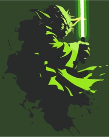 Resim wombhobby yoda 4 starwars Sayılarla Boyama Seti 80X100 Cm Çerçevesiz RULO ( Kasnaksız ) 