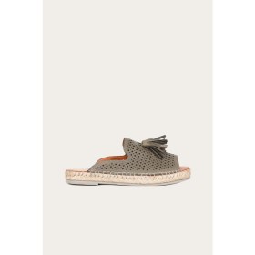 Resim Bueno Shoes Yeşil Deri Kadın Düz Terlik 