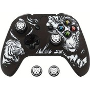 Resim Cloud011 Ralan Lazer Oyuklu Kaplan Desenli Xbox One S/x Kumanda Kılıfı Siyah Beyaz 