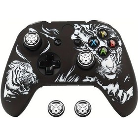 Resim Cloud011 Ralan Lazer Oyuklu Kaplan Desenli Xbox One S/x Kumanda Kılıfı Siyah Beyaz 