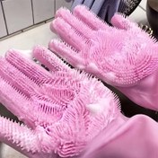 Resim 1 Çift Silikon Bulaşık Mittleri, Kalınlaştırılmış ve Dayanıklı, Mutfak ve Banyo Temizliği için, Dayanıklı Temizlik Mittleri 