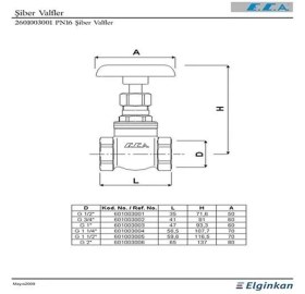 Resim E.C.A Şiber Vana 3/4'' 