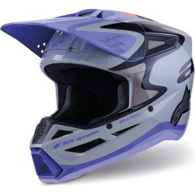 Resim Alpinestars SM3 Jettson Off-Road Motosiklet Kaskı Gri Mavi 