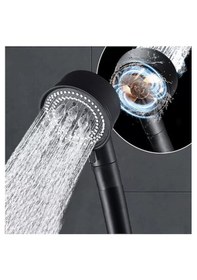 Resim Turbo Pervaneli Siyah 5 Fonksiyonlu Su Tasarruflu Duş Başlığı Siyah 