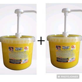 Resim Sanayi Tipi Sarı Granürlü El Temizleme Sabunu Pompalı 5 Kg+5 Kg 