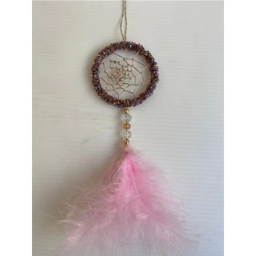 Resim Araç Balkon Aksesuar Pembe Tüylü Taşlı Dikiz Aynası Süsü Bebek Süsü Hediyesi 04 