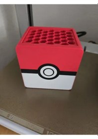 Resim Pokeball Temalı Kalemlik Dekoratif Masa Üstü Düzenleyici 