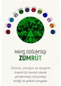 Resim Mayıs Zümrüt Doğum Taşı Rose Tektaş Çivili Gümüş Küpe 