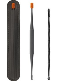 Resim Youtek "2'li Silikon Kulak Temizleme Çubuğu - 360 Spiral Başlı, Deri Kılıflı" 