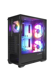 Resim Everest Crest V1 Mesh Temperli Camlı 4X12CM Auto Rgb Fan Atx Mid-T Gaming Oyuncu Kasası 