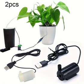 Resim 2 Adet Siyah & Beyaz DC 5V USB ile Çalışan Daldırılabilir Mini Akvaryum Pompası - Balık Tankları, Göletler, Hidroponik, Çeşmeler, Bahçeler için Düşük Gürültülü Fırçasız Su Pompası, Kompakt Tasarım, Verimli Performans, Hidroponik Sistem, Yerden Tasarruf Sağlayan Tasarım, Dayanıklı Yapı, Bahçe Dekorasyonları 