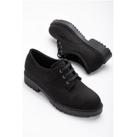 Resim Dilimler Ayakkabı Siyah Süet Kadın Gündelik Ayakkabı-2622-siyah - Füme Siyah - Füme 