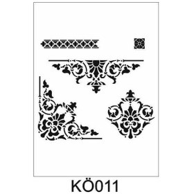 Resim Köşe Desenler Stencil Şablon 30X30 Kö-011 