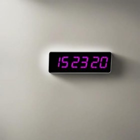 Resim SANEC Saniyeli Dijital Led Duvar ve Masa Saat Derece ve Nem - Mor (Kasa Ölçüsü: 12x35 cm) 