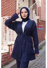 Resim Misskayle Cep Detaylı Kimono Takım Lacivert Lacivert 