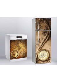 Resim Buzdolabı Ve Bulaşık Makinası Beyaz Eşya Sticker Kaplama Harita Saat 