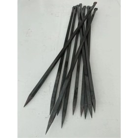 Resim Yenibağ - 5 Adet Kare Tavuk Patlıcan Şiş - Yağlı Kara Demir 10 mm - Özel Yapım 