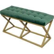 Resim Evodeko Altın - Yeşil Bench Puf 