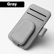 Resim Xuweiwei Pupu Pu Deri Gri Araç Güneşlik Gözlük Tutucu Ve Kartlık 