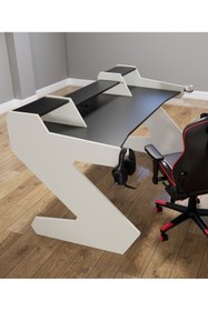 Resim Michael Brean Özel Tasarım Oyuncu Ve Stüdyo Masası 150 Cm Bardaklık Ve Kulaklık Tutucu Hediye 