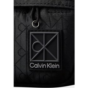 Resim Calvin Klein Erkek Monogram Ck Logolu Fermuarlı Siyah Omuz Çantası LV04D1190G-UB1 