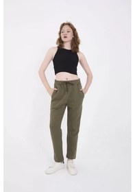 Resim Unisex Üç İplik Basic Eşofman Pantolon - Haki 001 