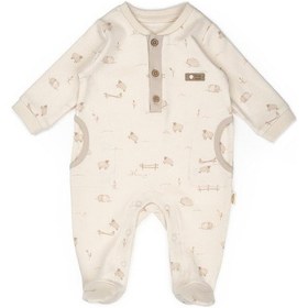 Resim Babycosy Organic Wear Bebek Tulum Şapka %100 Organik Pamuk , Bebek - Yenidoğan- Csy8182 Krem 