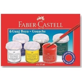 Resim Faber Castel 6 Lı Guaj Boya Şişe Karton Kutu Çok Renkli 