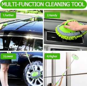 Resim Araba Yıkama Fırçası,Araba Mopu, Paspas Temizleme Aleti Uzun Saplı Yıkama Detaylandırma Fırçası,Mikrofiber Temizleme Aleti Seti Fırça Silgi Için Arabalar Araç İçin Çiziksiz Temizleme Seti 