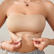 Resim Kadınların Seksi Straplez Kablosuz Push Up Sütyeni, Yüksek Destekli Poliamid Örgü, Düz Renk, Dolgu Yok, Görünmez Askılar, Yetişkin İç Giyim 