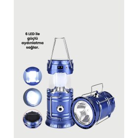 Resim Zero Land Sptrns Güneş Enerjili Katlanabilir Kızaklı Kamp Feneri – USB Şarjlı, Çok Yönlü ve Dalı Tasarım 