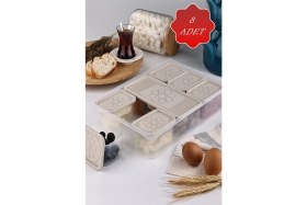 Resim Mithra Life 8 Adet Krem Kapaklı Kahvaltılık Seti Saklama Kabı MIT1164 
