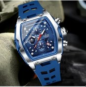 Resim Fochsia Lıge New Barrel Erkek Kol Saati Spor Kronograf Silvery Blue Kordon Hassas Kuarz Diğer 