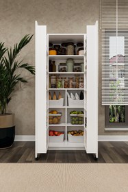 Resim Asra Trend Asra Trend %100 MDFLAM Mutfak Kiler Dolabı Beyaz Mk-01 