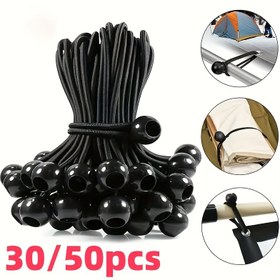 Resim 30/50 adet Ağır Hizmet Bungee Kordonları UV Dirençli Toplar ile - Premium Bağlama Kiti Kanopy, Çadır, Kargo, RV ve Barınak için - Dayanıklı Elastik Kordonlar, Noel, Cadılar Bayramı, Mutfak Aksesuarları, En İyi Hediye, Kamp Ekipmanı 